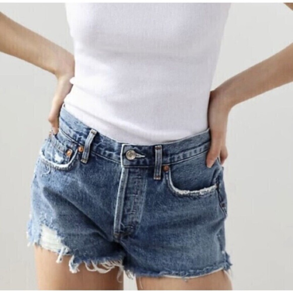 Agolde Woman’s Parker Vintage Cutoff Denim Short Swapmeet - Size 24 -A026 E-811